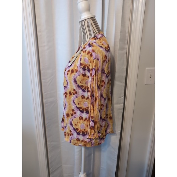 Elie by Tahari Women's Colorful Modal Button Up Blouse 3/4 Sleeves Size... - Picture 7 of 15